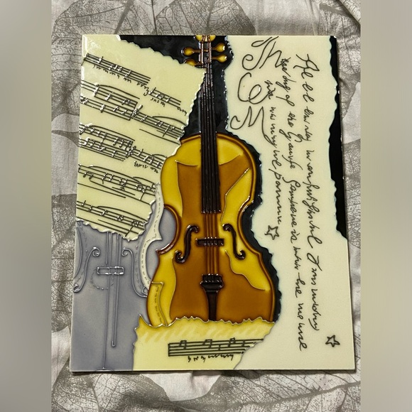 VIOLIN MUSIC NOTE Decorative Ceramic Art Tile